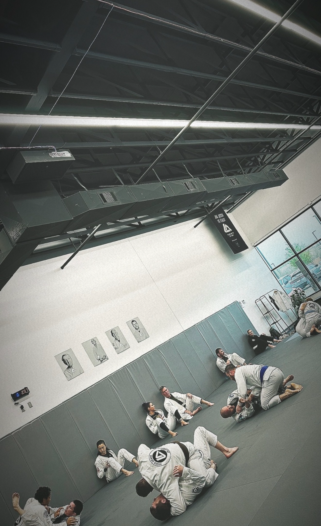 Open mat seen from the mezzanine