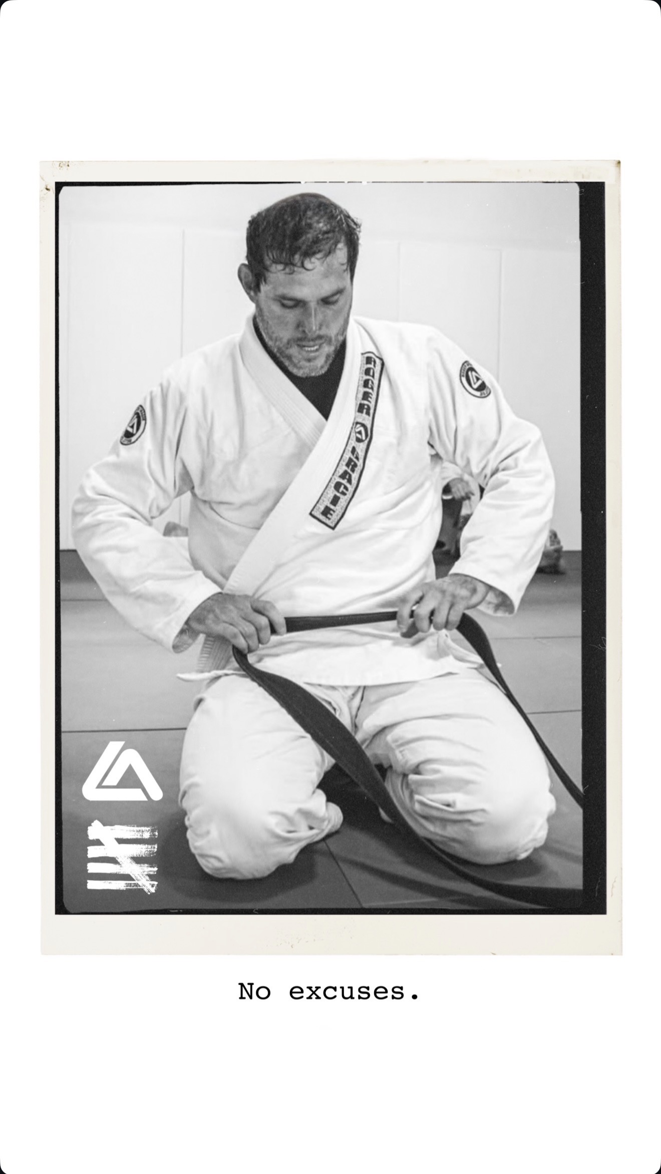 Roger Gracie tying his black belt — No excuses