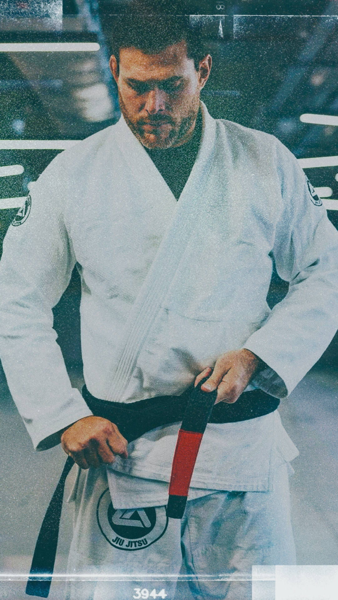 Roger Gracie tying his black belt