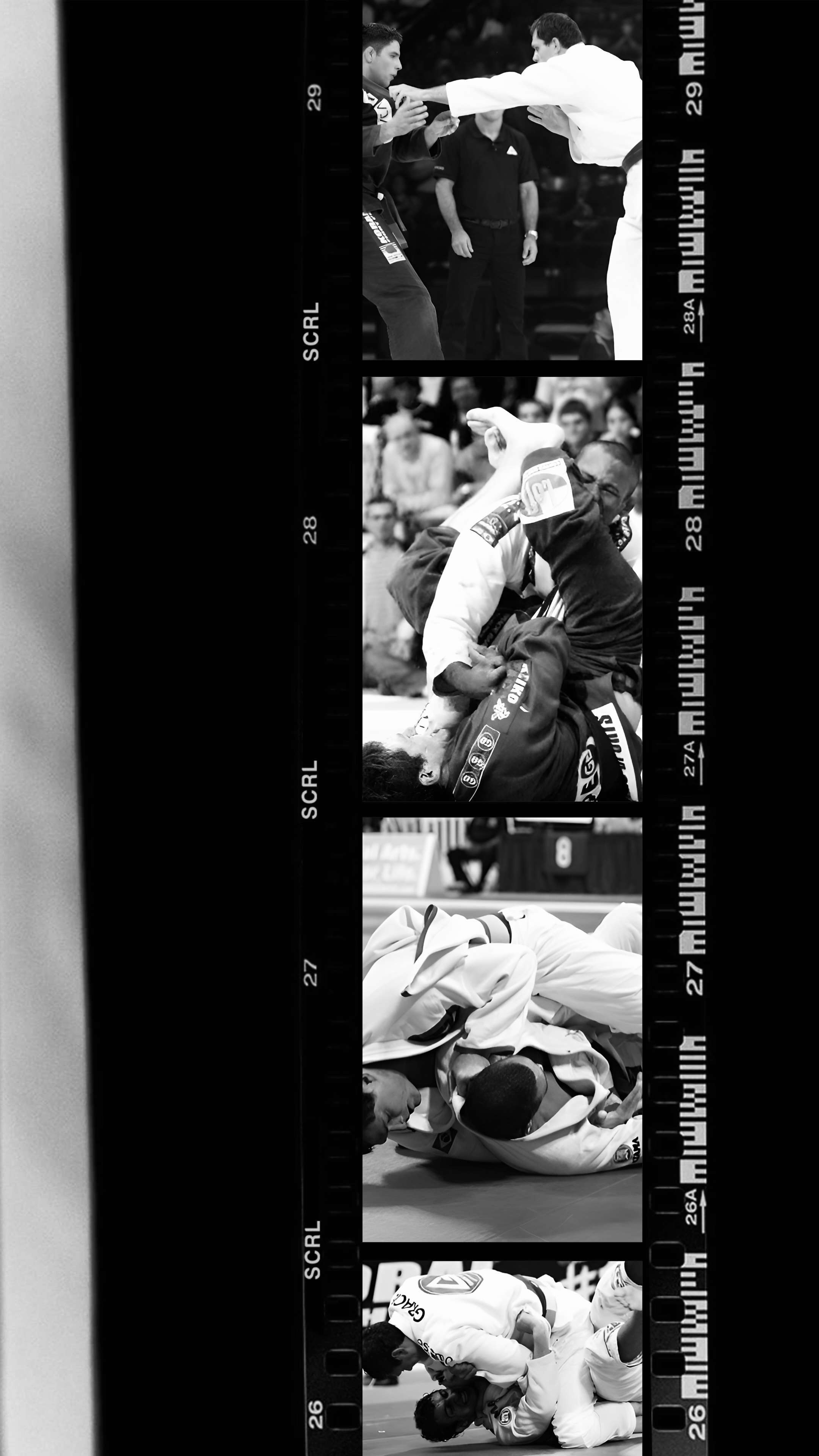Contact sheet of Roger Gracie competing in gi and MMA